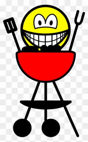 Emotikonka siedzi na grillu